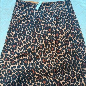 J. Crew Leopard Print A-Line Skirt
